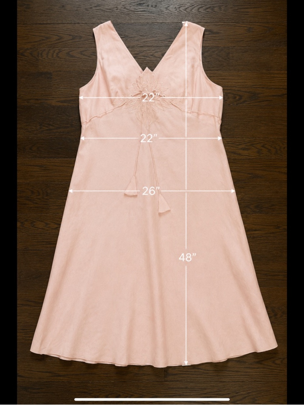 Adrianna Papell Woman 18W Blush Pink Linen Blend Embroidered Midi Dress Plus - Picture 12 of 16